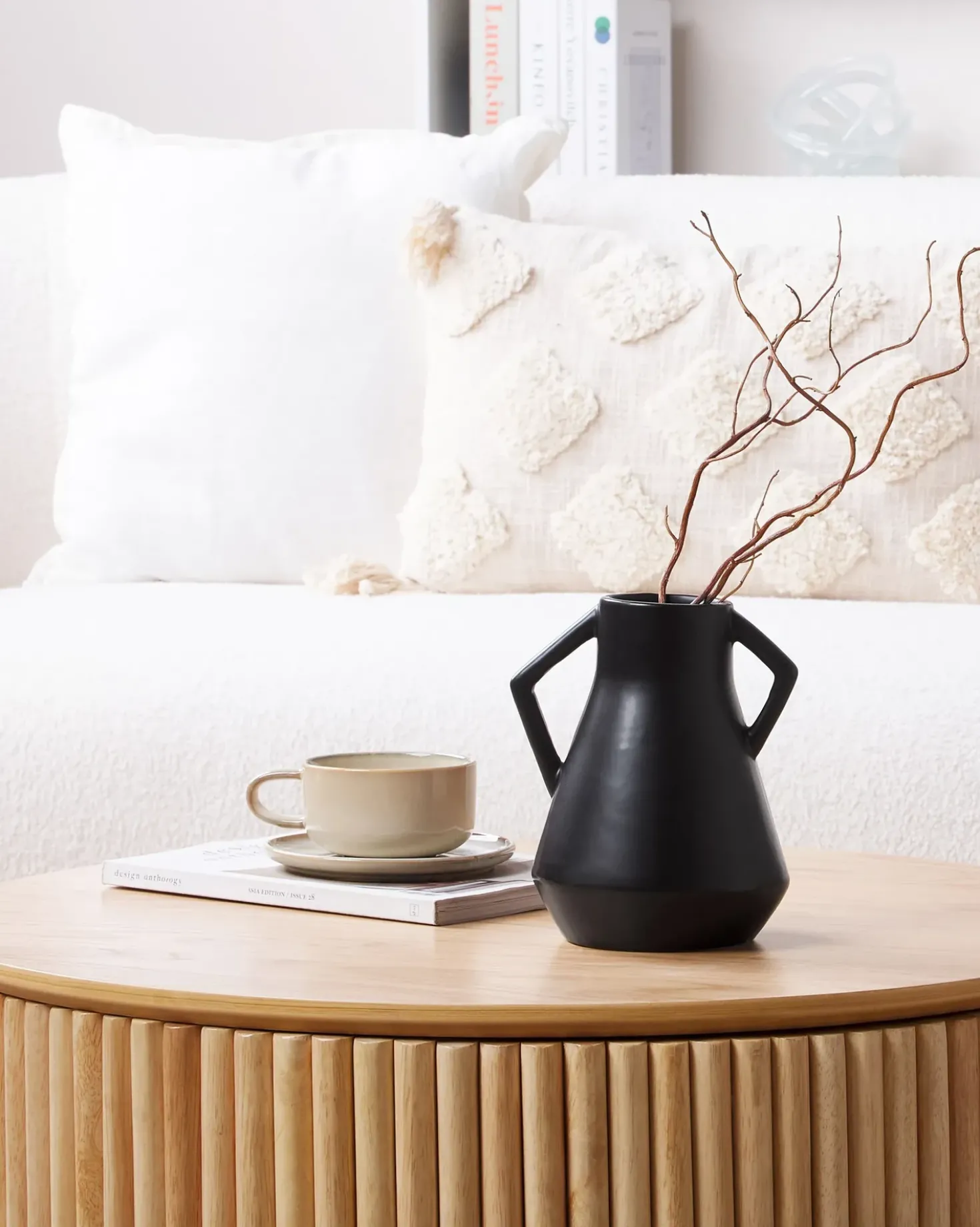 Vaso da fiori FERMI Ceramica 20 cm Nero