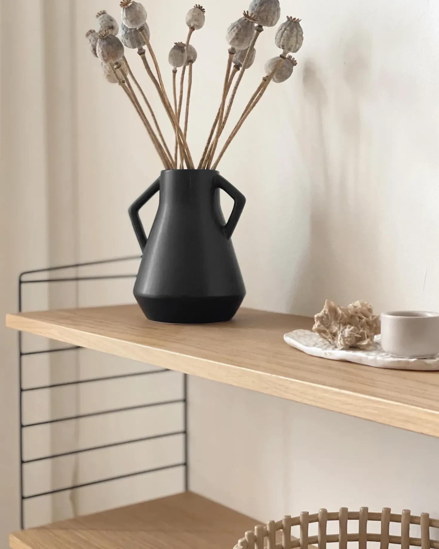 Vaso da fiori FERMI Ceramica 20 cm Nero