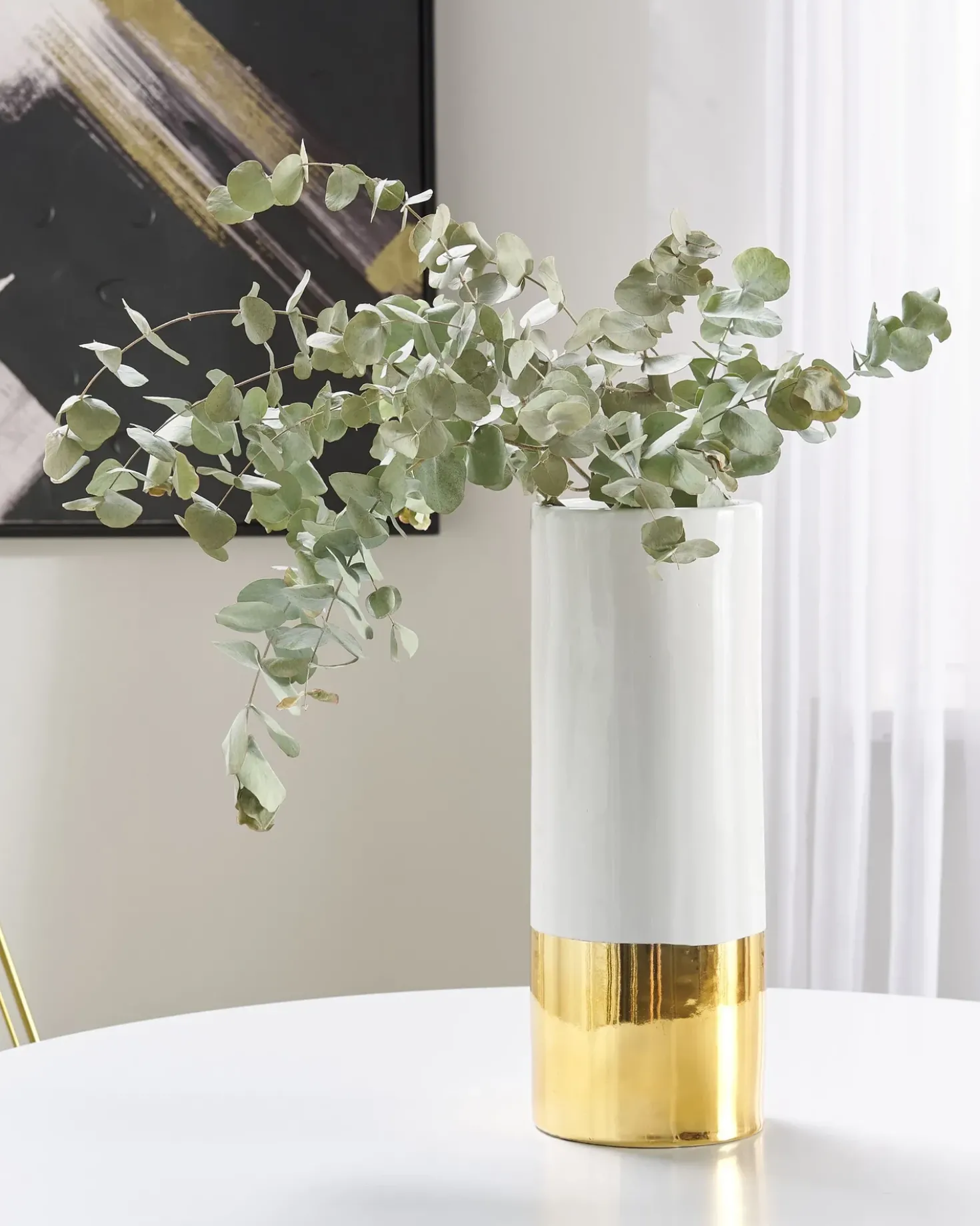 Vaso da fiori GELIDA Gres porcellanato 36 cm Bianco