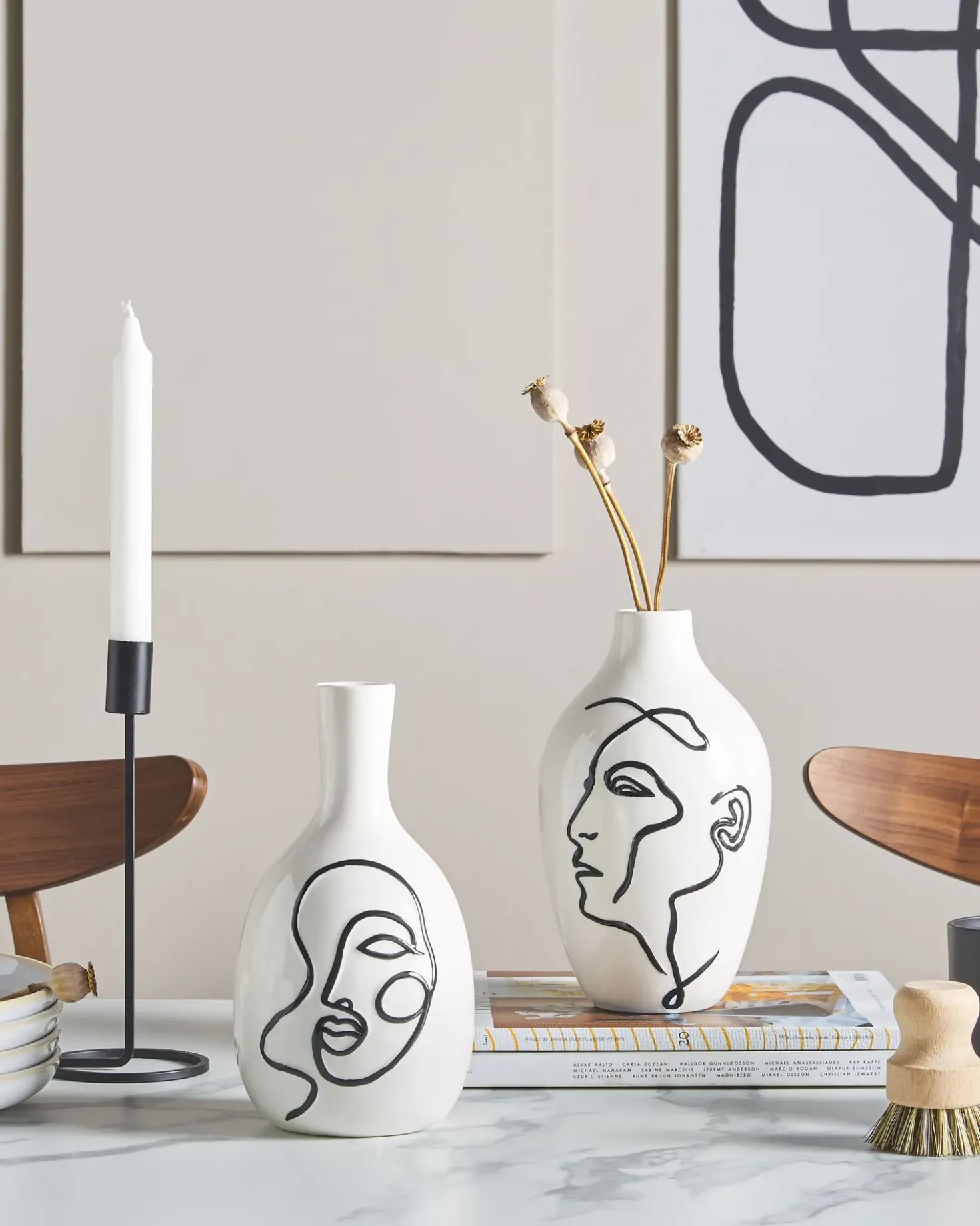 Vaso da fiori HELIKE Gres porcellanato 23 cm Bianco
