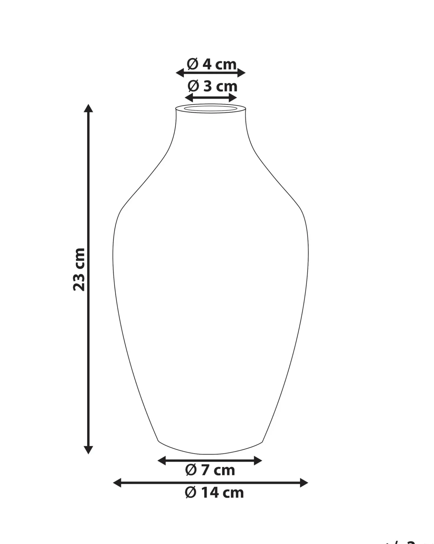 Vaso da fiori HELIKE Gres porcellanato 23 cm Bianco
