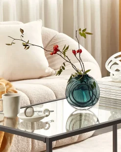 Vaso da fiori KAPELI Vetro 15 cm Turchese