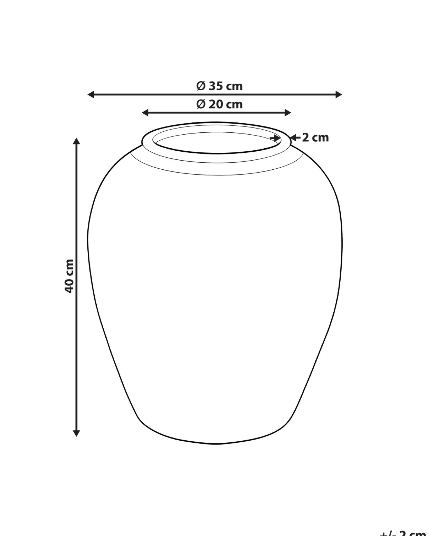 Vaso da fiori KATERINI 40 cm Marrone