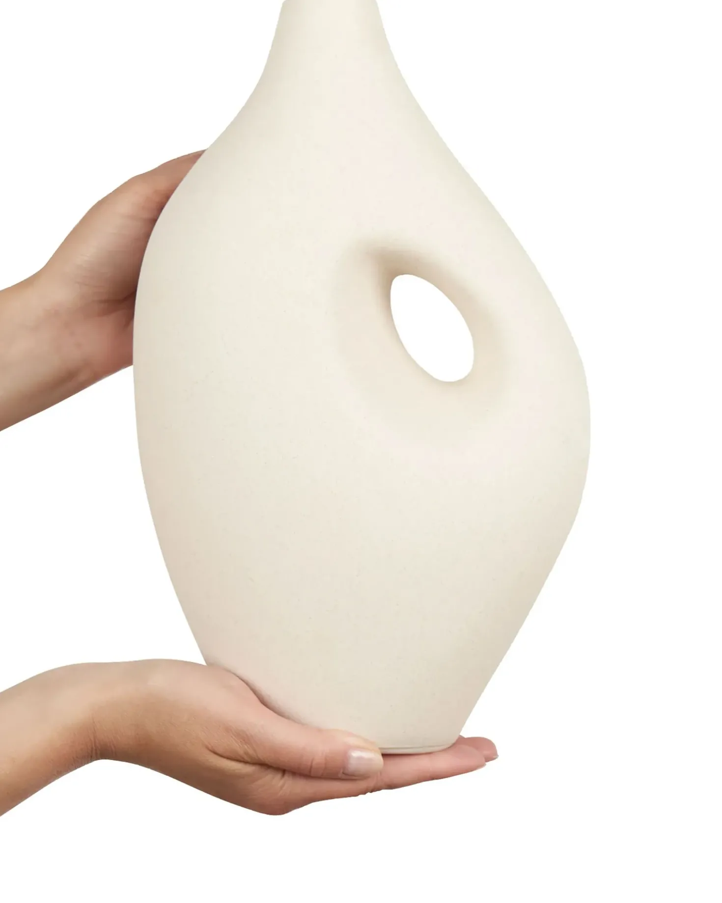 Vaso da fiori KOMOTINI Ceramica 32 cm Bianco sporco