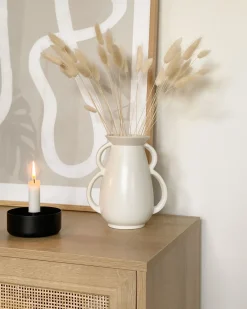 Vaso da fiori KOROPI Ceramica 19 cm Bianco