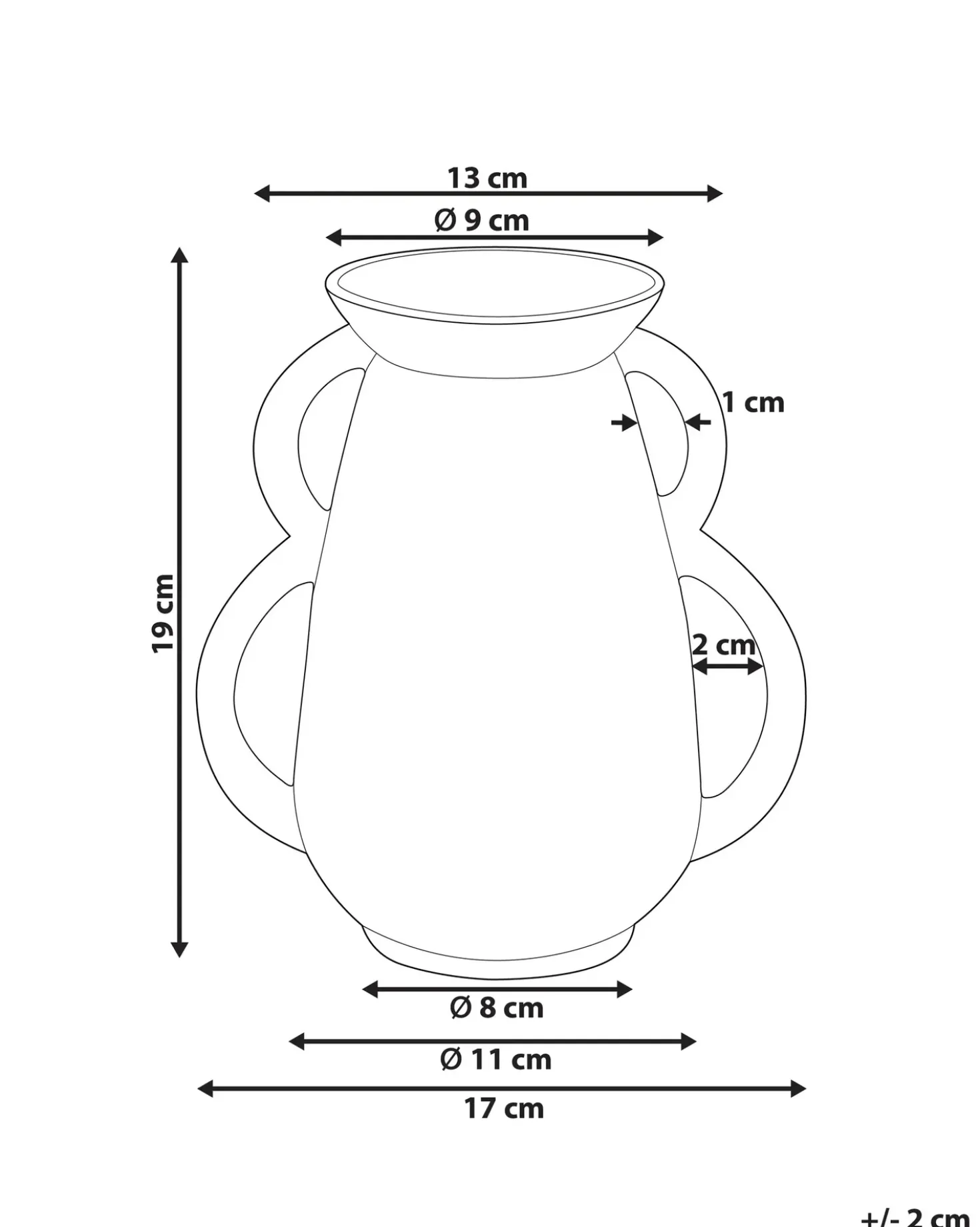 Vaso da fiori KOROPI Ceramica 19 cm Bianco