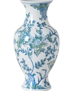 Vaso da fiori LLANES Porcellana 36 cm Bianco/Blu
