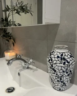 Vaso da fiori MALLIA Gres porcellanato 20 cm Bianco