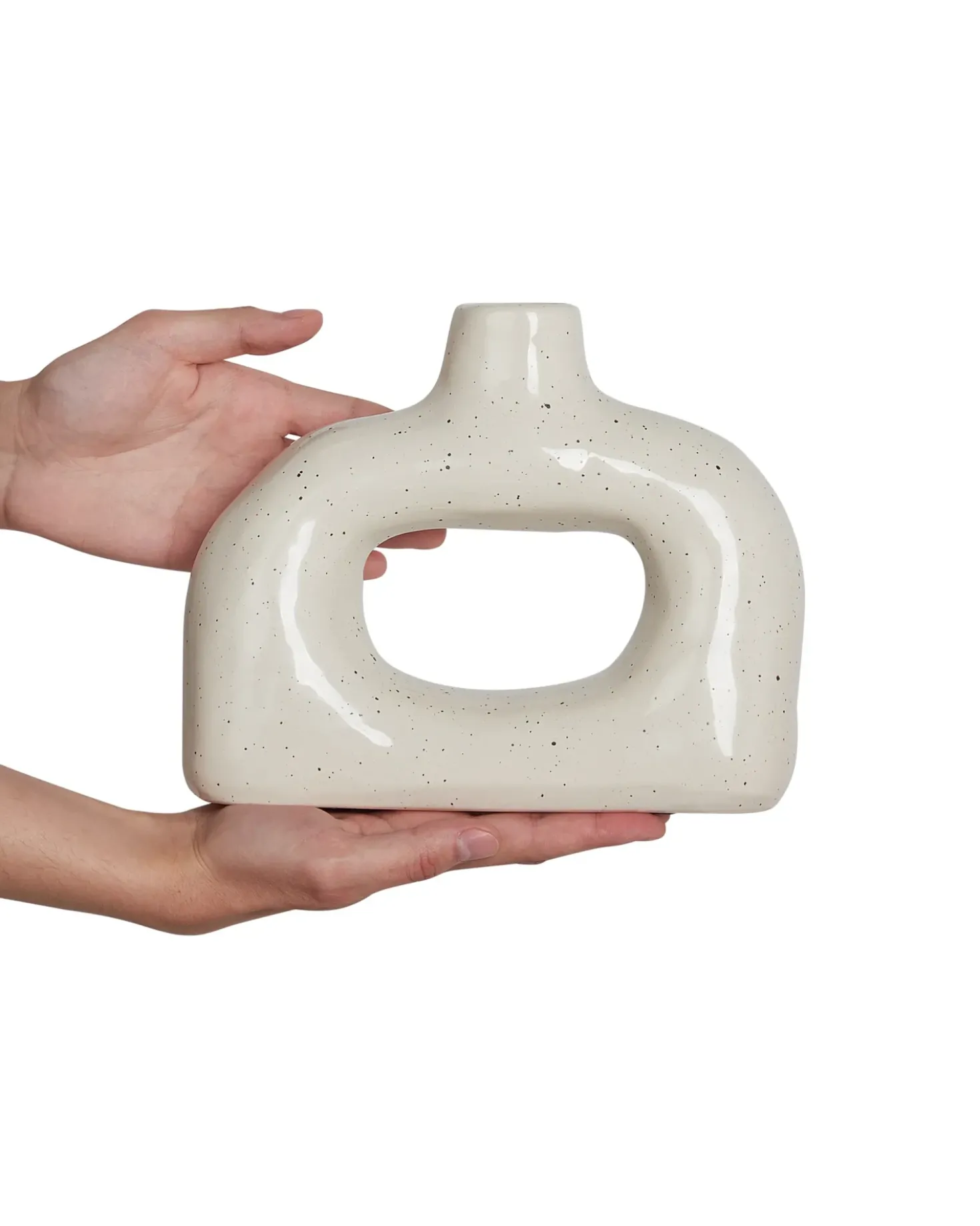 Vaso da fiori MOONEYE Gres porcellanato 19 cm Bianco sporco
