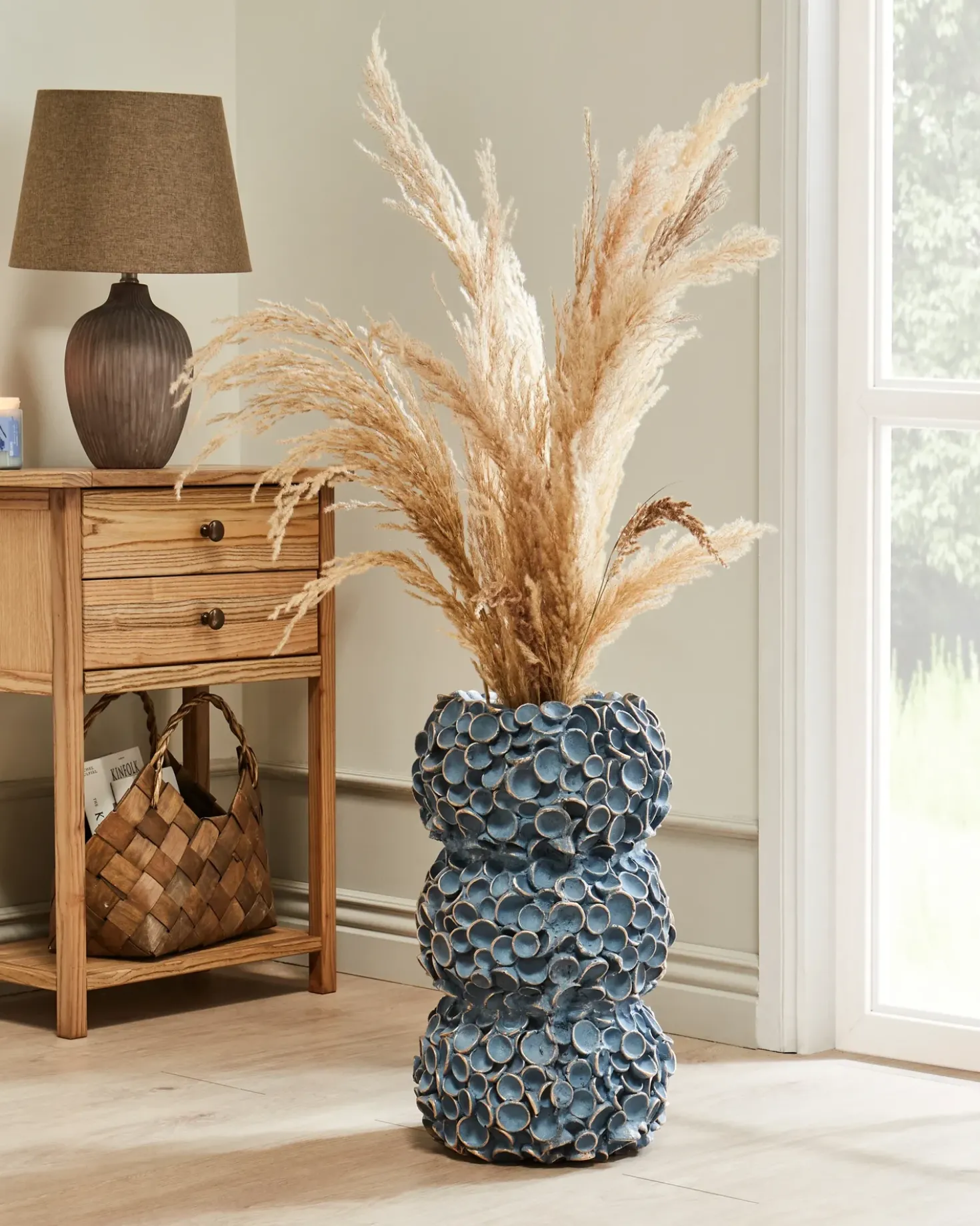 Vaso da fiori MUZAKI Ceramica 52 cm Blu