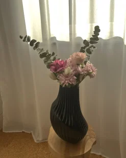 Vaso da fiori MYRSINA Vetro 36 cm Grigio
