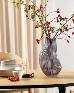 Vaso da fiori MYRSINA Vetro 36 cm Grigio