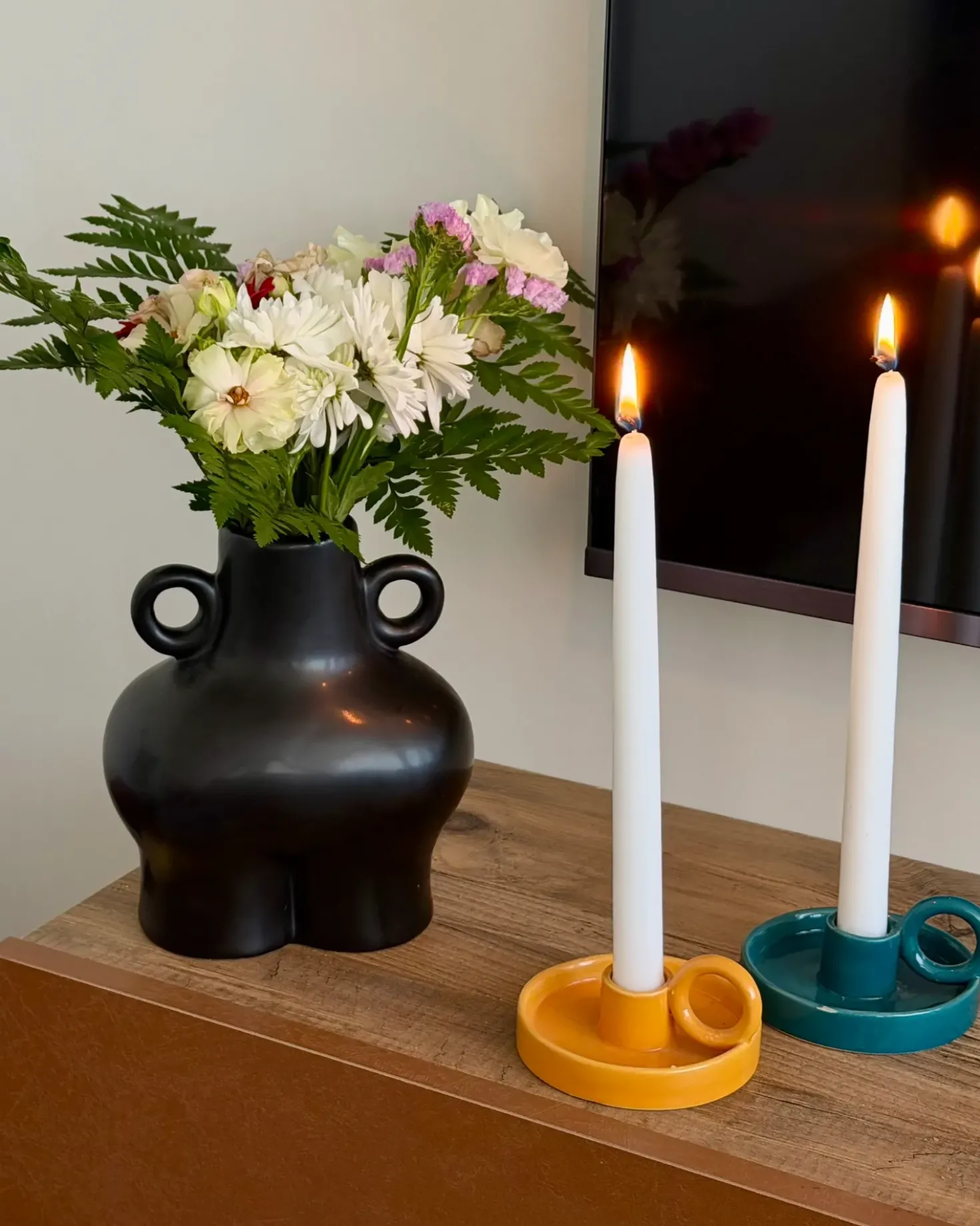 Vaso da fiori NAFPLIO Ceramica 20 cm Nero