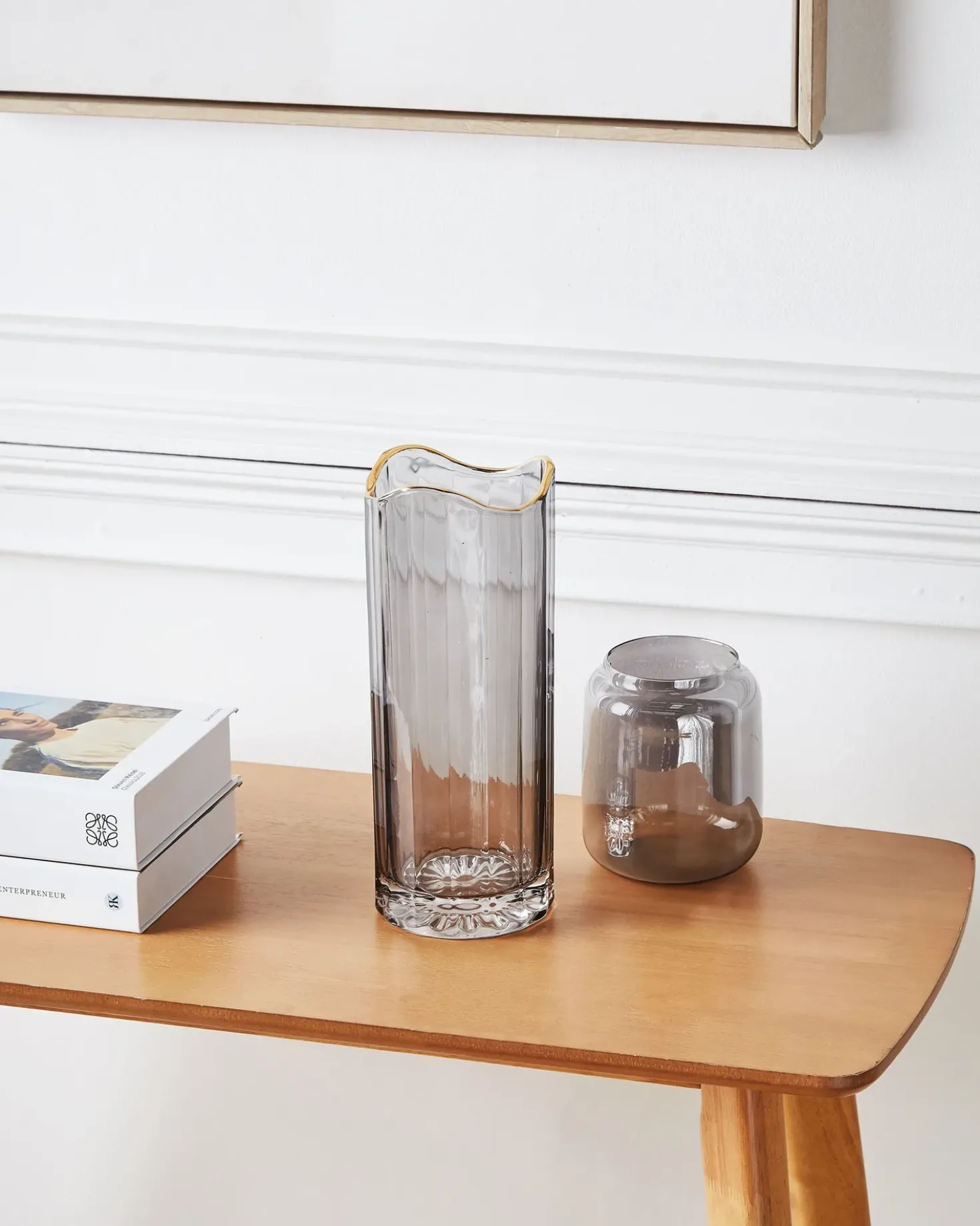 Vaso da fiori PERDIKI Vetro 30 cm Grigio