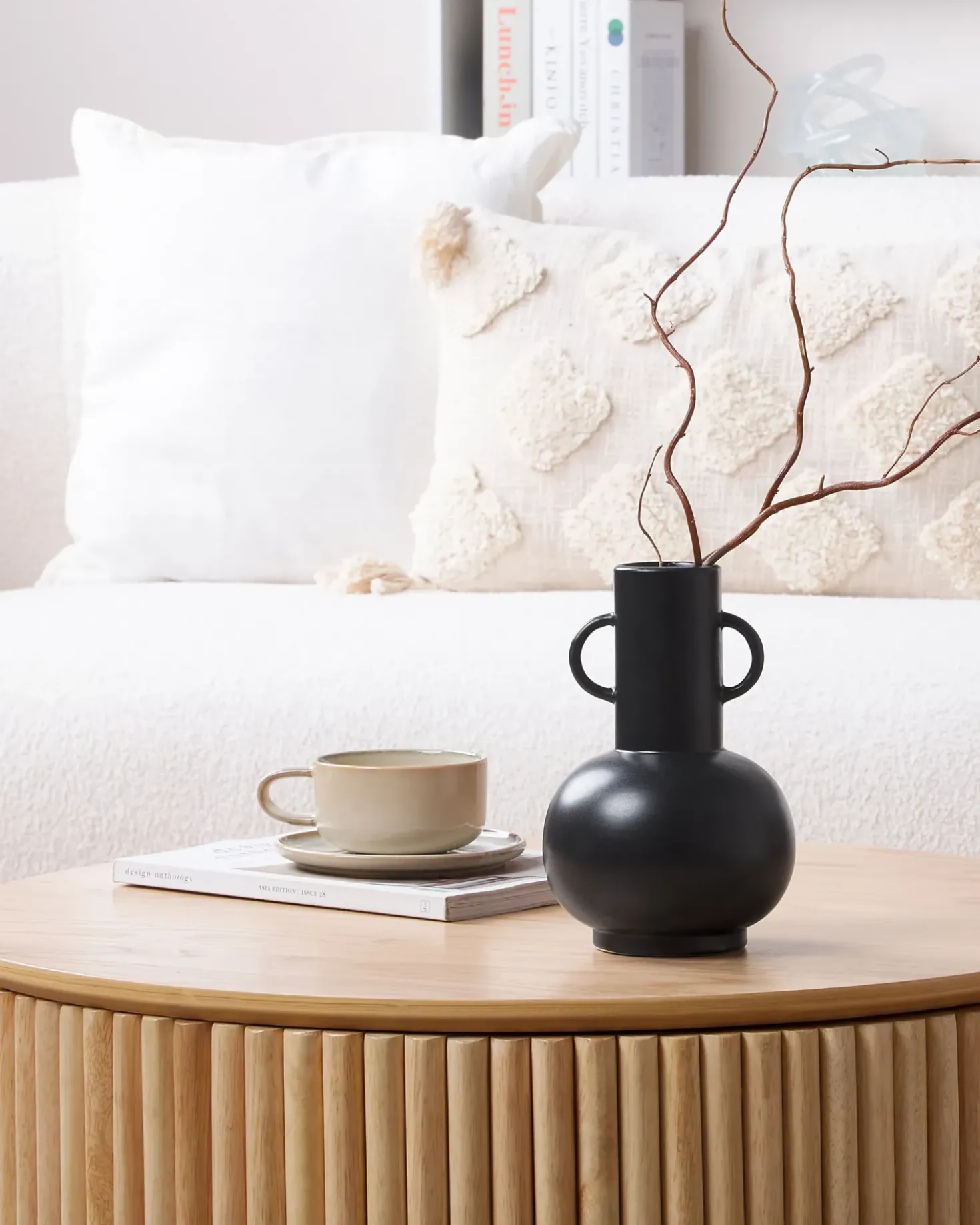 Vaso da fiori PEREA Ceramica 26 cm Nero