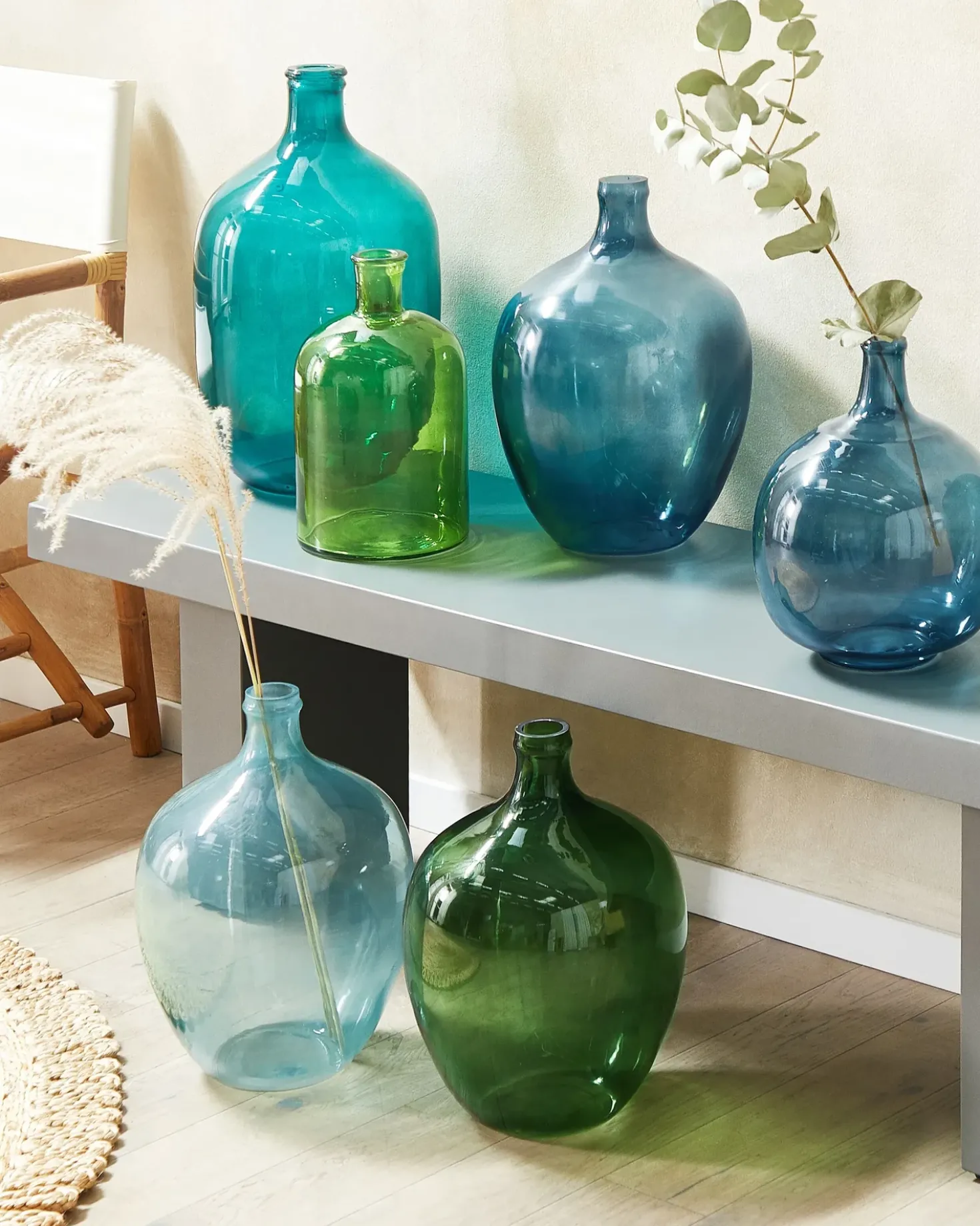 Vaso da fiori ROTI Vetro 39 cm Azzurro
