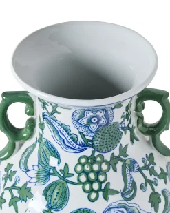 Vaso da fiori SEGOWIA Porcellana 47 cm Bianco/Blu