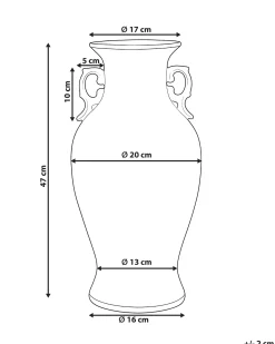 Vaso da fiori SEGOWIA Porcellana 47 cm Bianco/Blu