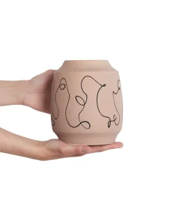 Vaso da fiori SKATE Gres porcellanato 20 cm Beige sabbia