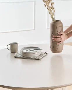 Vaso da fiori SUNFISH Gres porcellanato 33 cm Beige sabbia