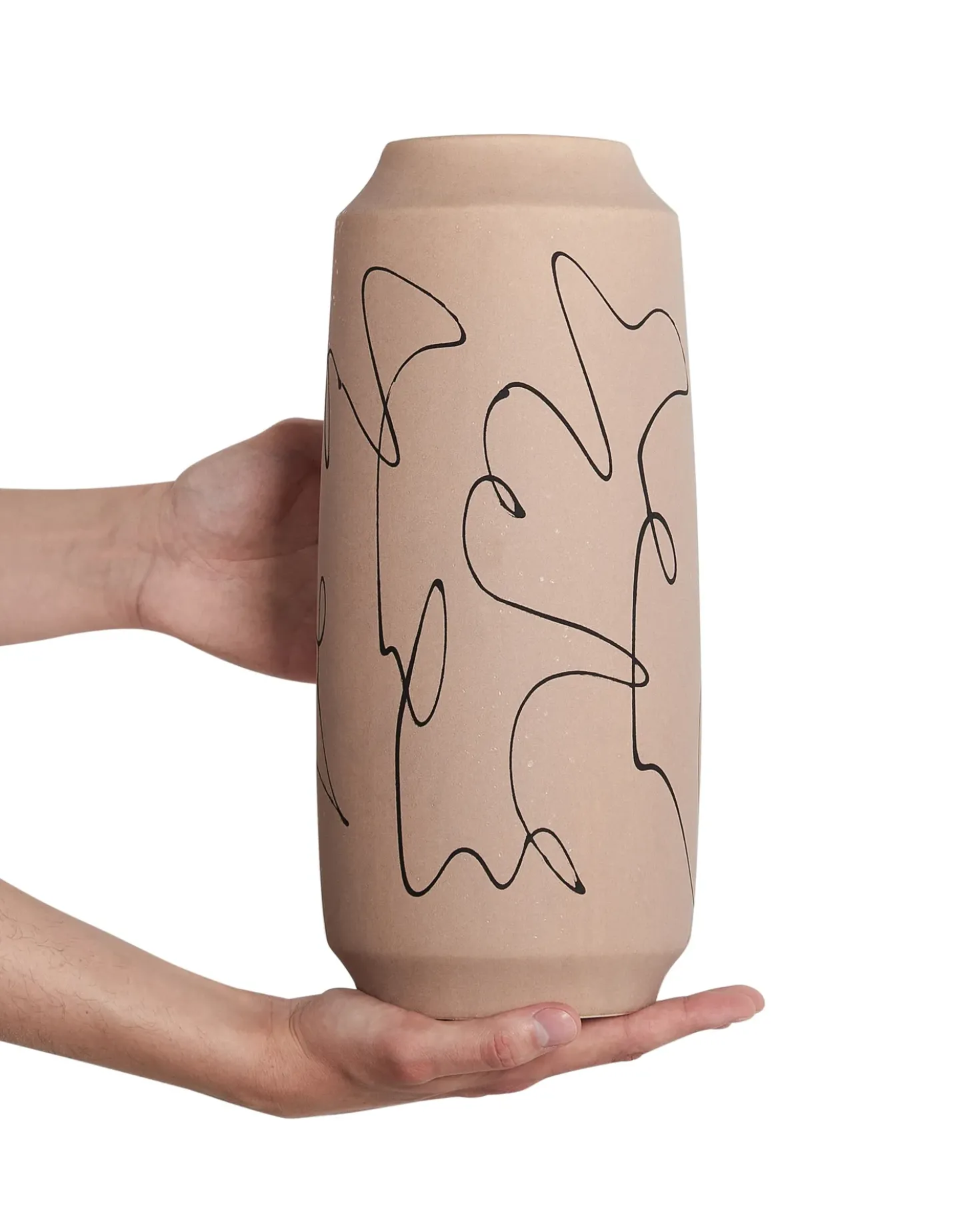 Vaso da fiori SUNFISH Gres porcellanato 33 cm Beige sabbia