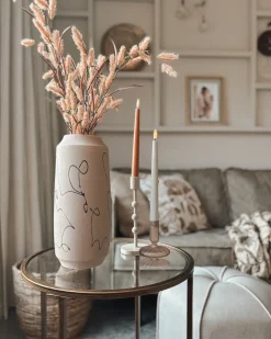 Vaso da fiori SUNFISH Gres porcellanato 33 cm Beige sabbia