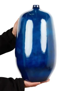 Vaso da fiori VITORIA Ceramica 45 cm Blu scuro