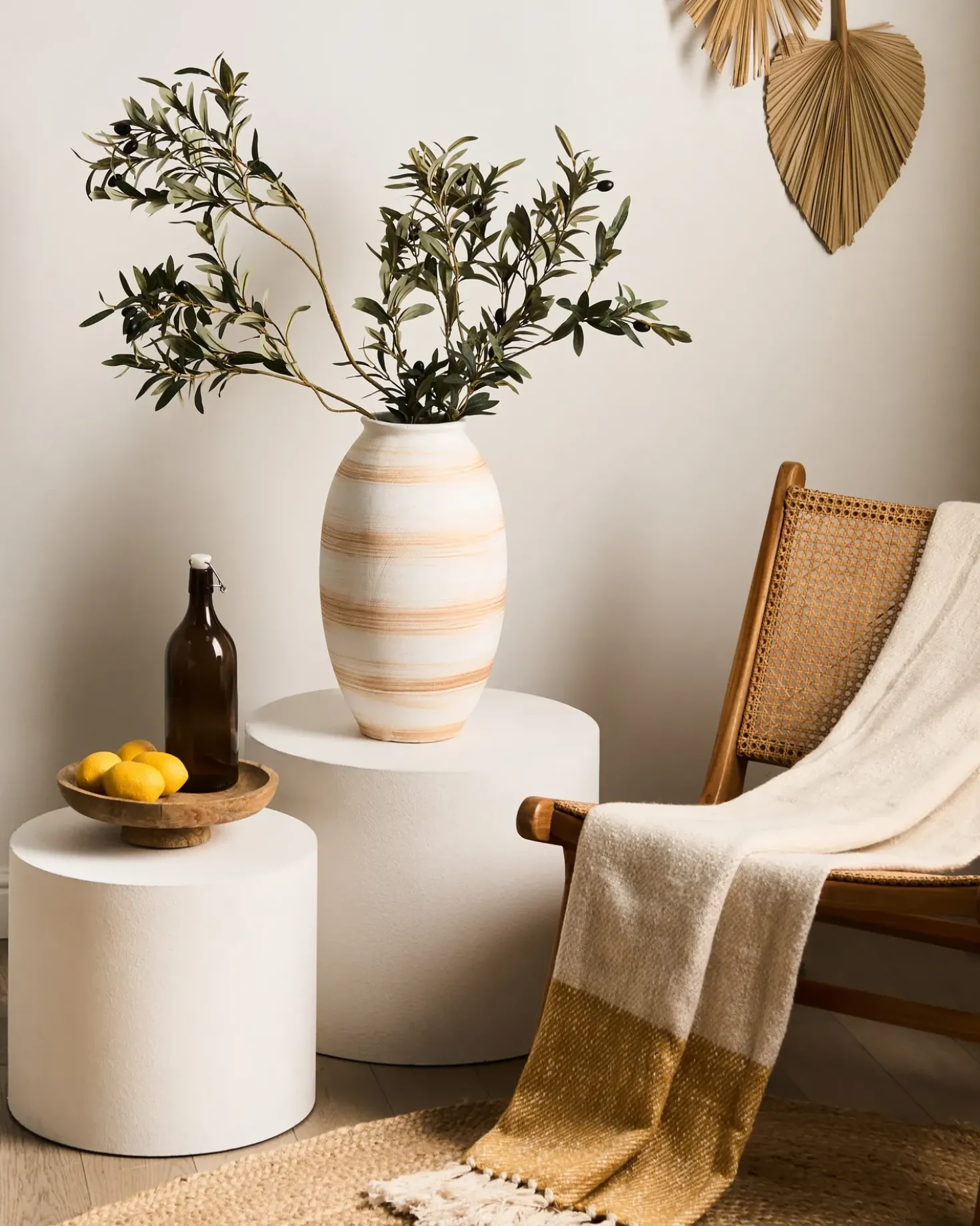 Vaso da fiori ZERVATA 42 cm Bianco sporco