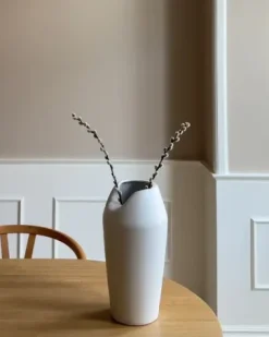 Vaso decorativo APAMEA Gres porcellanato 33 cm Bianco