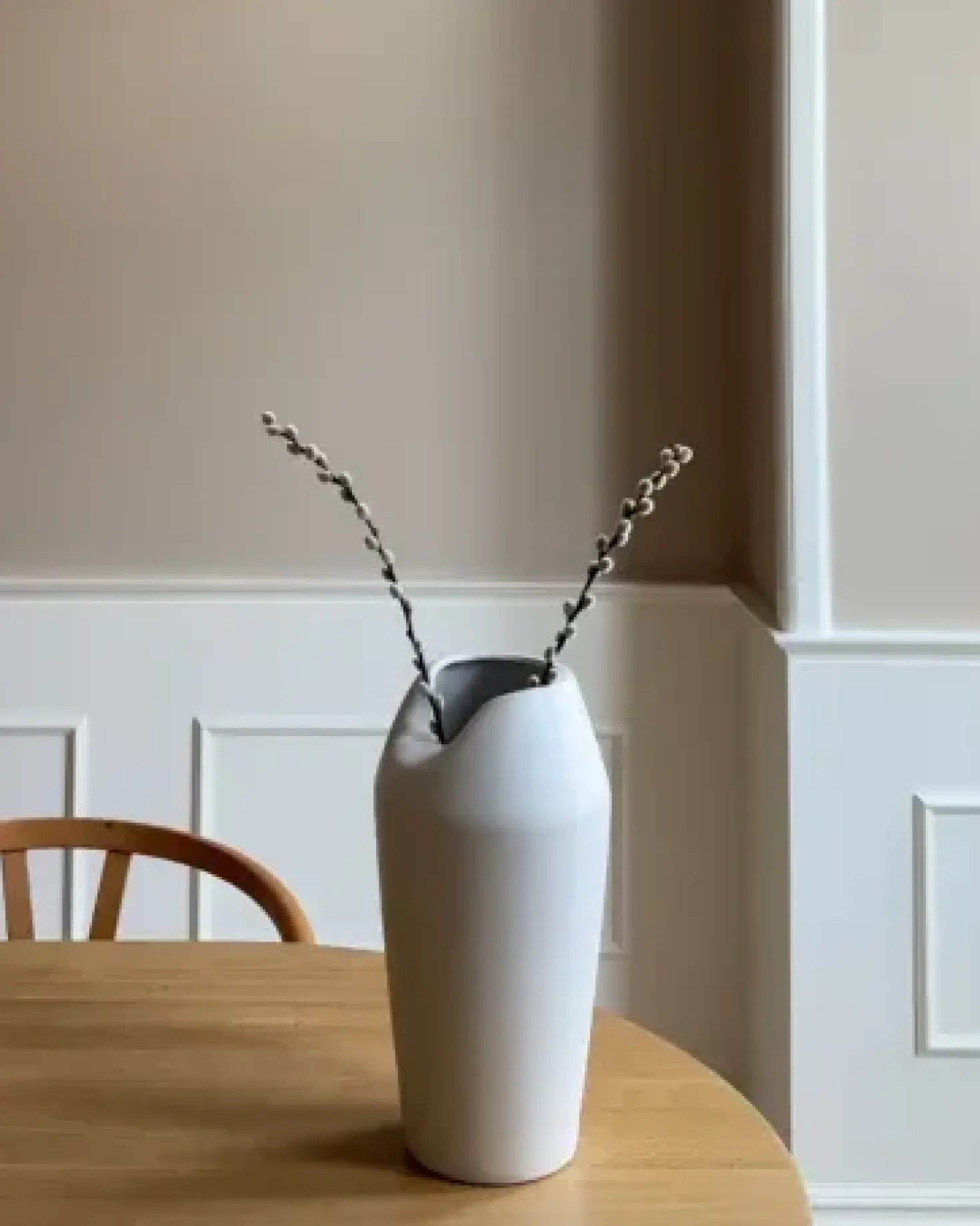 Vaso decorativo APAMEA Gres porcellanato 33 cm Bianco