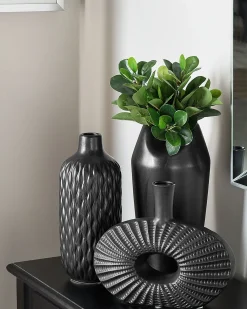 Vaso decorativo ARWAD Gres porcellanato 24 cm Nero