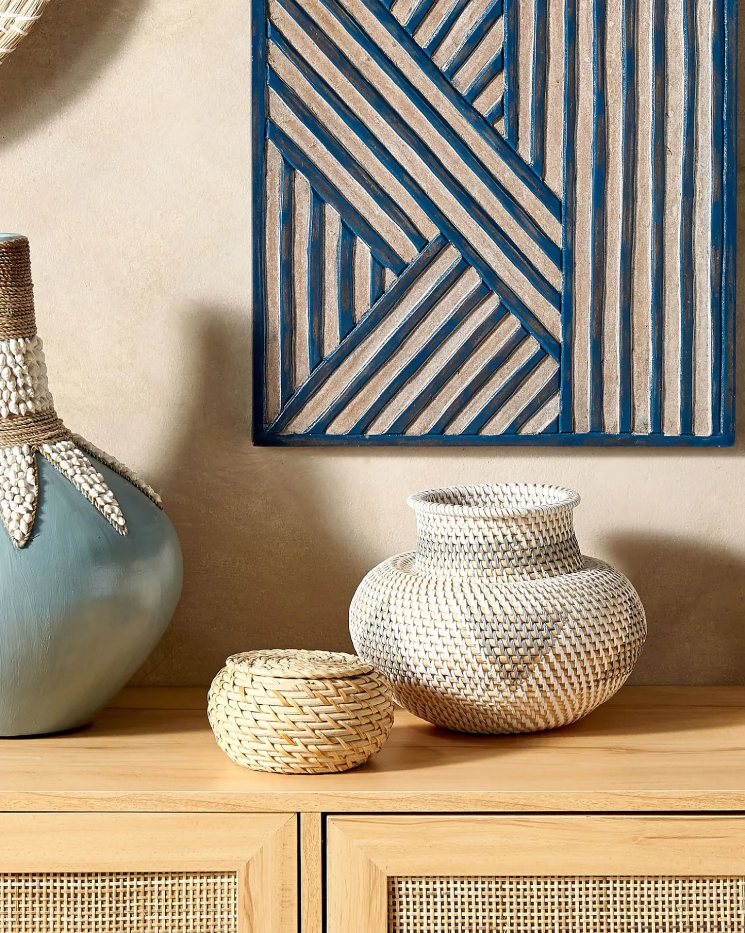 Vaso decorativo ASAHAN Rattan 22 cm Naturale