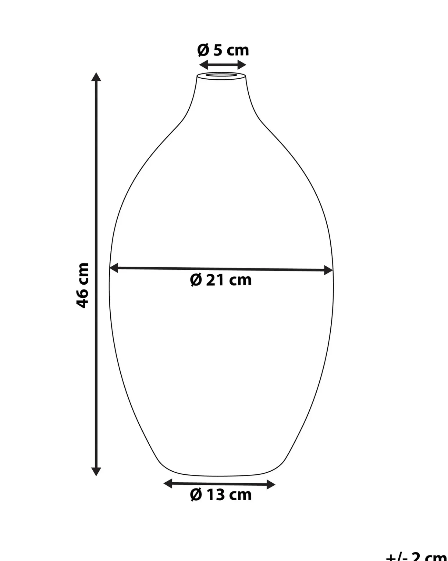 Vaso decorativo BAEZA Ceramica 46 cm Bianco
