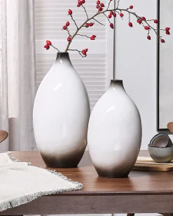 Vaso decorativo BAEZA Ceramica 46 cm Bianco