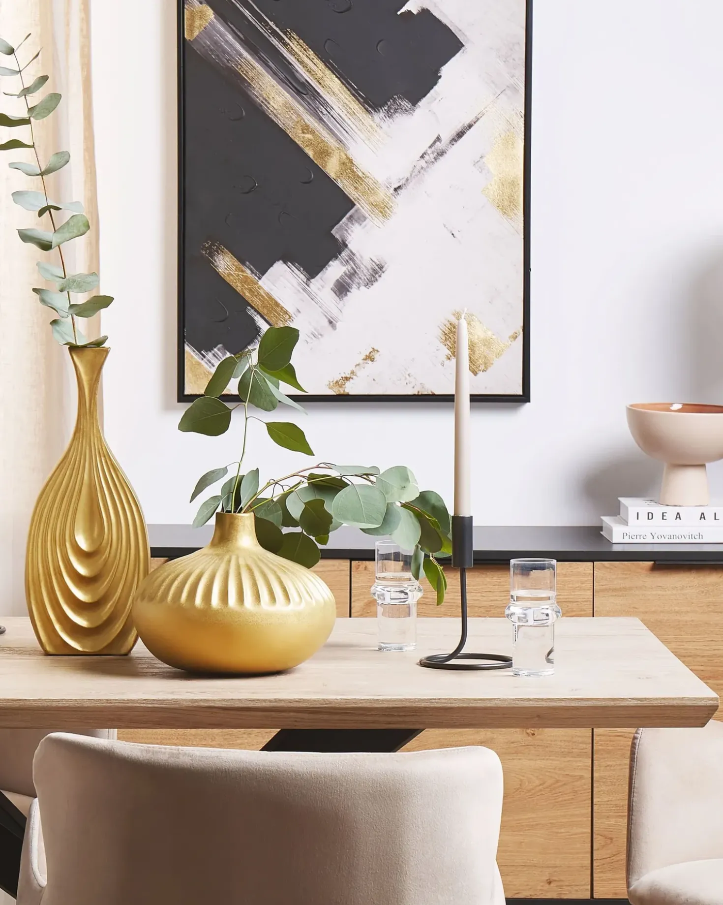 Vaso decorativo CERCEI Gres porcellanato 20 cm Oro