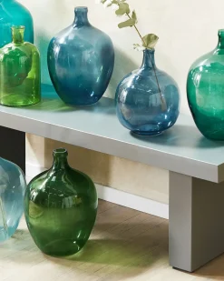 Vaso decorativo CHAPPATHI Vetro 31 cm Blu