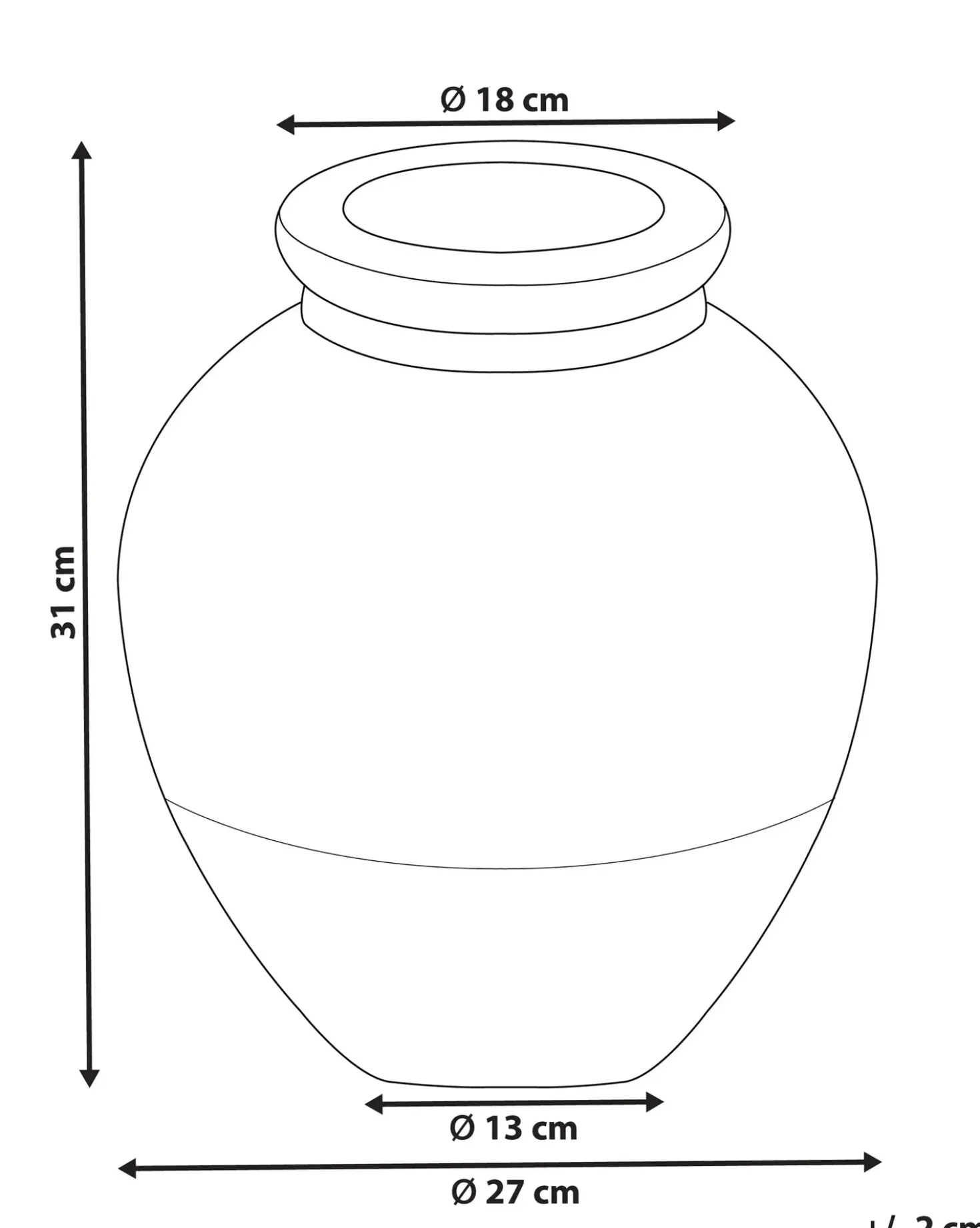 Vaso decorativo DAULIS Ceramica 31 cm Nero