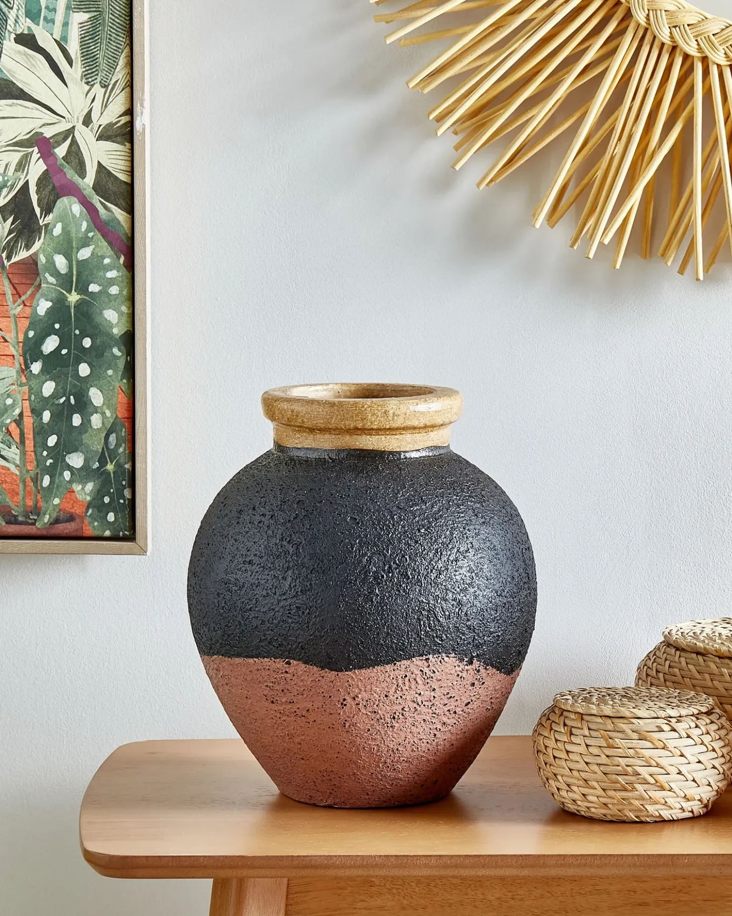 Vaso decorativo DAULIS Ceramica 31 cm Nero
