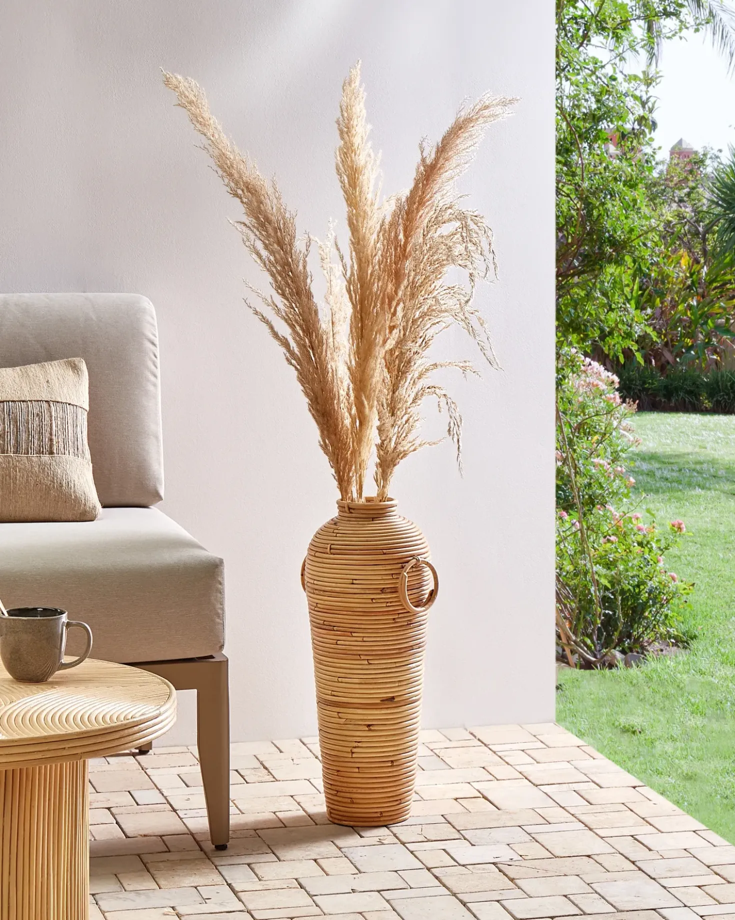 Vaso decorativo ELATIA Rattan 50 cm Naturale