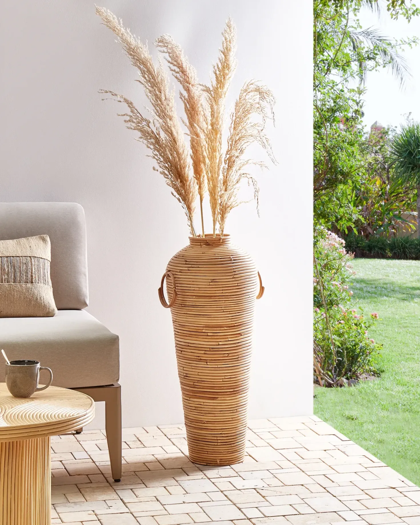 Vaso decorativo ELATIA Rattan 70 cm Naturale