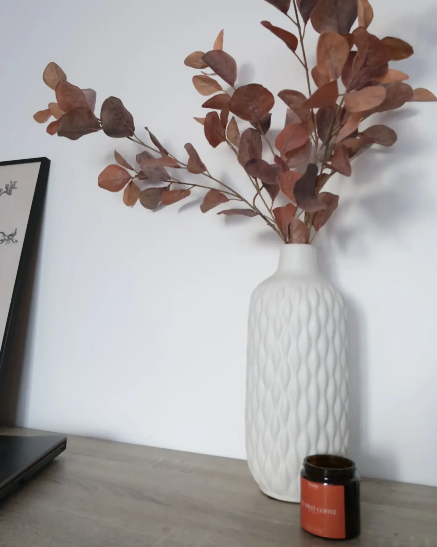 Vaso decorativo EMAR Gres porcellanato 31 cm Bianco