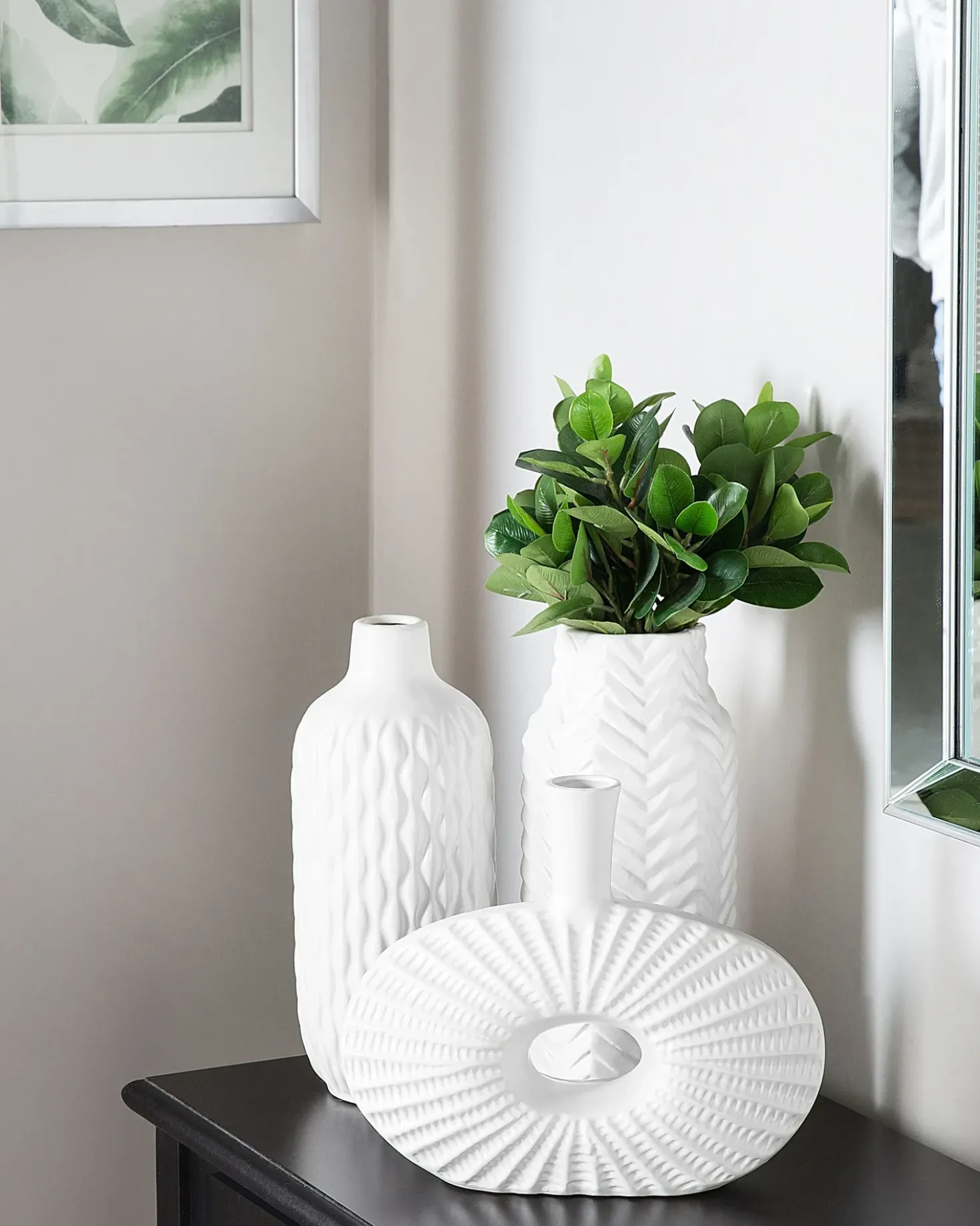 Vaso decorativo EMAR Gres porcellanato 31 cm Bianco
