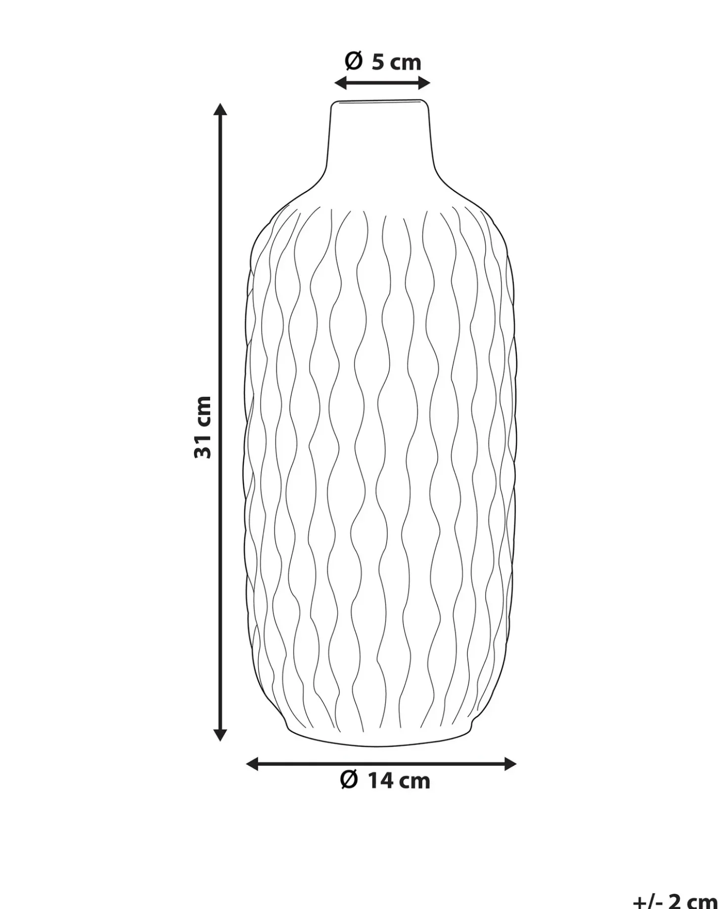 Vaso decorativo EMAR Gres porcellanato 31 cm Bianco