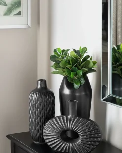 Vaso decorativo EMAR Gres porcellanato 31 cm Nero