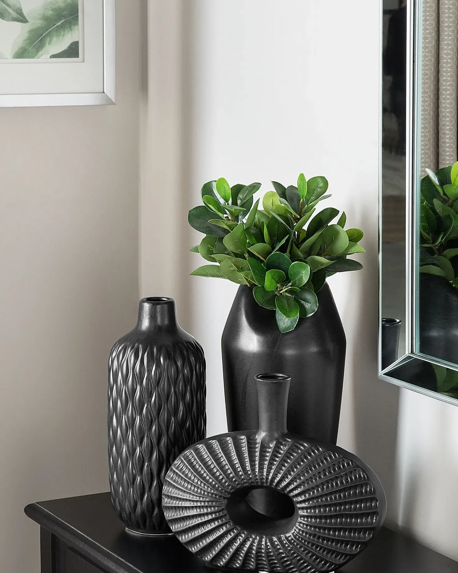 Vaso decorativo EMAR Gres porcellanato 31 cm Nero
