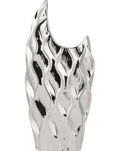 Vaso decorativo HALUZA Gres porcellanato 35 cm Argento