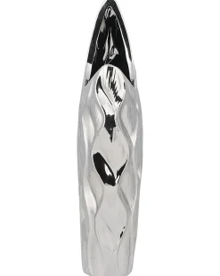 Vaso decorativo HALUZA Gres porcellanato 35 cm Argento