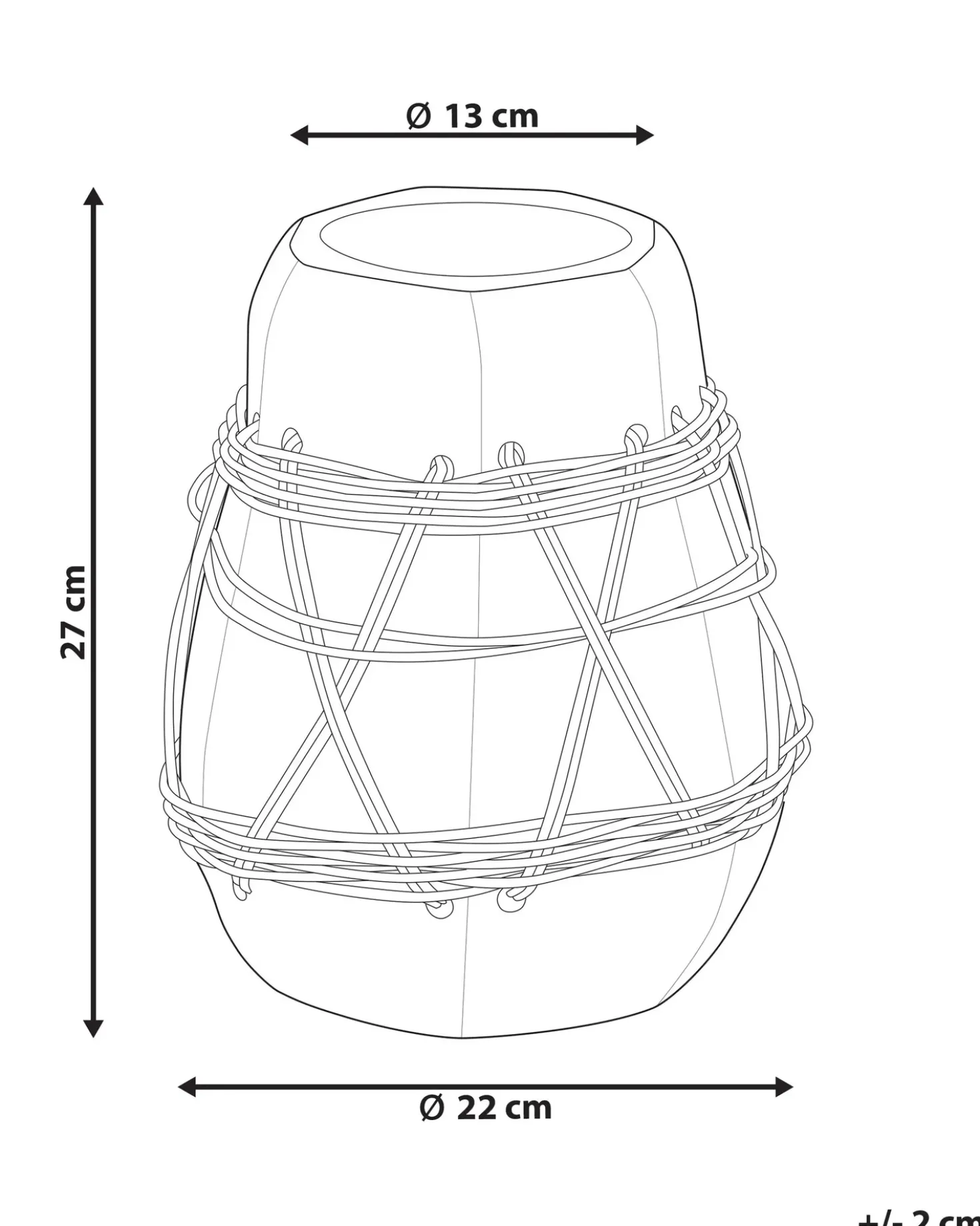 Vaso decorativo KAMERING Ceramica 27 cm Blu