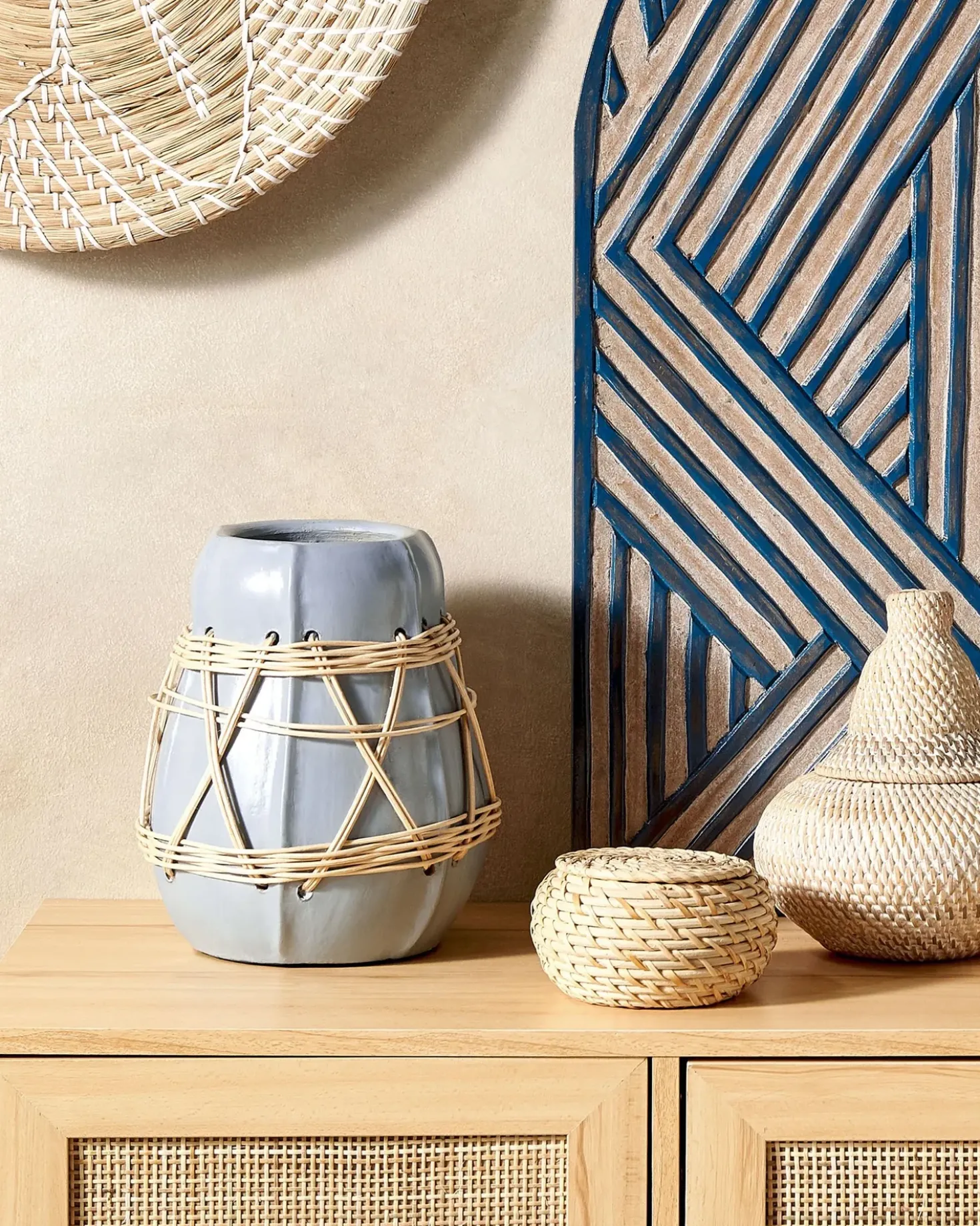 Vaso decorativo KAMERING Ceramica 27 cm Blu