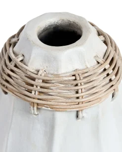 Vaso decorativo KAMPAR Ceramica 30 cm Bianco